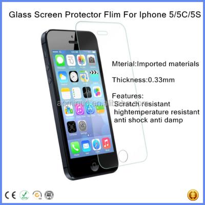 China Best Price Mobile Phone 9H 0.33MM Tempered Glass Screen Protector For iphone 5 5s 5c Mobile Phone Screen Protector Accessory For iphone for sale