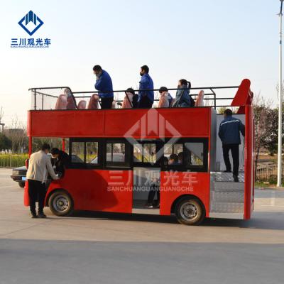 Cina Popular Amusement Park Equipment Battery Operated Double Decker Tourist Bus With Low Price 5390*1710*3060mmH in vendita