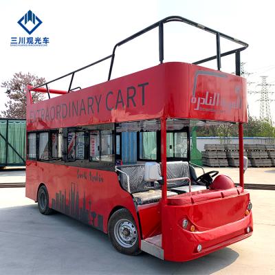 China ALLOY 18 Seats Car Tour Electric Tourist Double Decker Bus For Amusement Park à venda