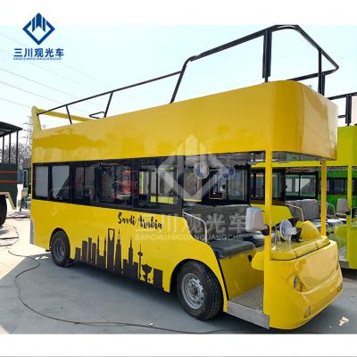 China Outdoor Amusement Park Ride Electric Sightseeing Car Double Decker Bus For Sale 5390*1710*3060mmH à venda