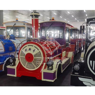 Chine Cheap price 28 passenger amusement park attraction road small trackless electric train ride for sale 28 seats à vendre