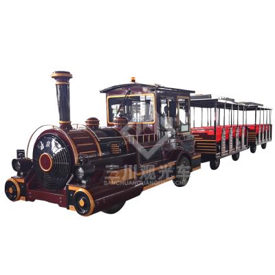 中国 Business Outdoor Locomotive Sanchuan Playground Diesel Electric Trackless Trains For Amusement Park 28 Seats 販売のため