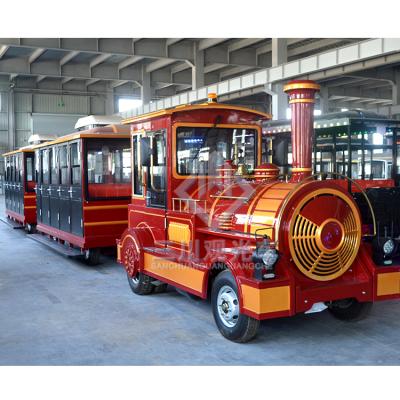 China 42 Seats Fully Enclosed Sightseeing Trackless Tourist Train In Scenic Spot For Sale 28 Seats for sale