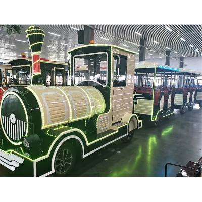 Chine Sanchuan 28 Passenger Outdoor Playground Diesel Tourist Train Locomotive 28 Trackless Seats à vendre