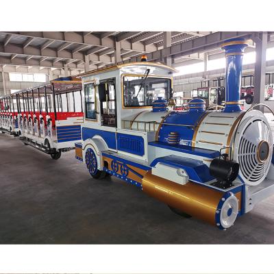 China Customized Fiberglass Resort Diesel Tourist Road Train 28 Trackless Seats for sale