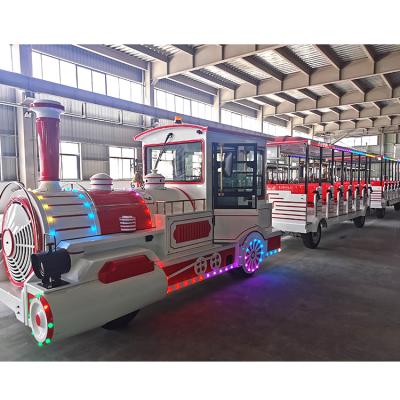 China ALLOY Sanchuan amusement park ride barrel land diesel passenger trackless train for sale for sale