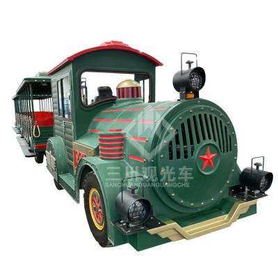 中国 Cheap Amusement Park Locomotive Tourist Attraction Prices Dotto Diesel Guided Trackless Train For Sale 28 Seats 販売のため