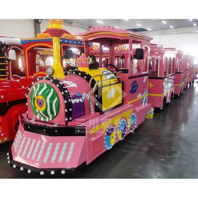 Китай Customized Amusement Fair Park Attraction Mini Amusement Park Equipment Battery Electric Power Tourist Train For Sale 24 Seats продается