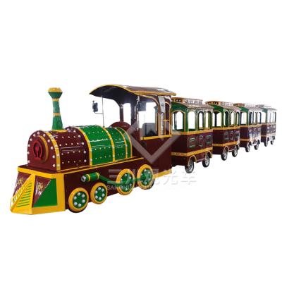 Chine Children Amusement Forest Theme Park Engine Power Trolleys Locomotive Electric Trackless Train Rides 24 Seats à vendre