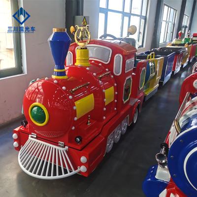 China FRP+steel Electrique Train Moni Tourist Battery Kids Mini Electric Train Trackless Set for sale