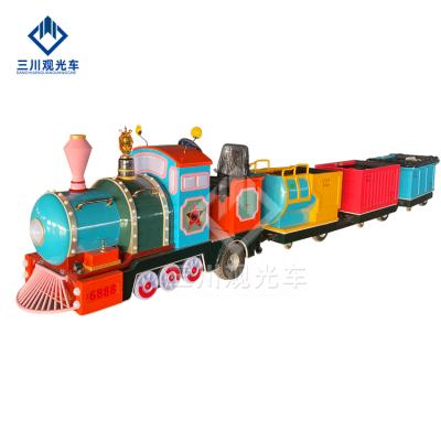 China FRP+steel Kids Amusement Mini Tourist Trackless Electric Train For Kids Park à venda