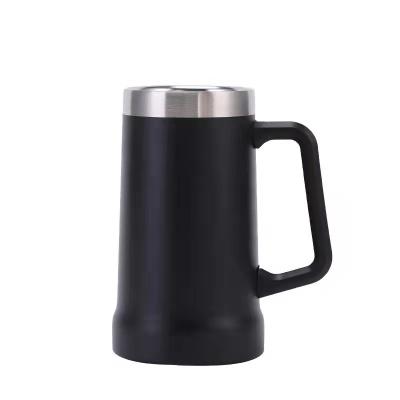 China Viable Hot Sale 24oz Stainless Steel Whole Beer Mug Travel Mug 700ml With Handle for sale