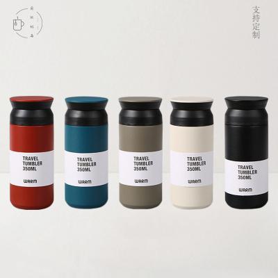 China Viable Hot Selling Japanese Style 350ml Double Wall Stainless Steel Single Pocket Water Bottle for sale