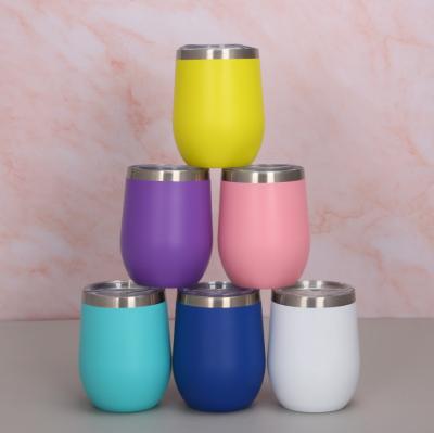 China Hot Sale Disposable Sip Tumbler Stainless Steel Tumbler Cup Egg Shape 12oz Stainless Steel Cup for sale