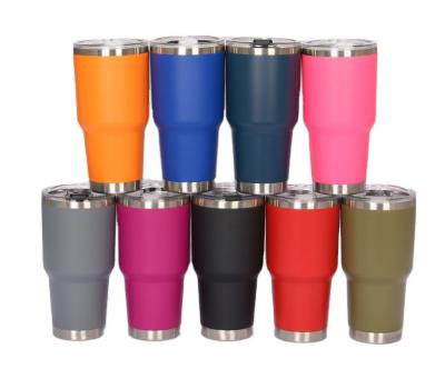 China Wholesale Disposable 30oz Insulated Tumblers Stainless Steel Double Wall Tumbler Cups With Lid And Straw for sale