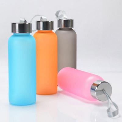 China Sustainable Plastic simple design BPA free water bottle with hanging strap for sale