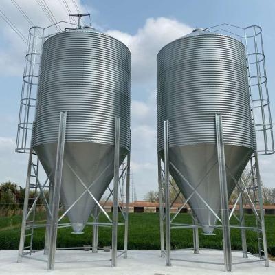 China Breeds Automatic Chicken Poultry Feed Silo Galvanized Feed Silos For Poultry Farm for sale