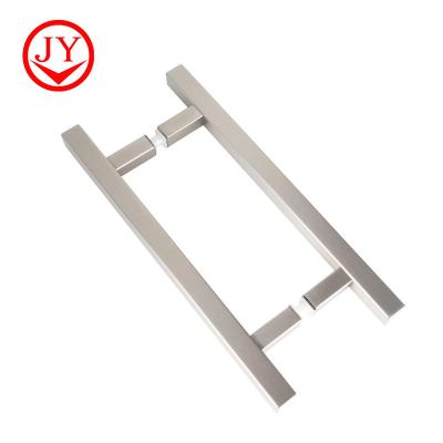 China Modern H Type 12inch 304 Stainless Steel Polished Office Shower Room Glass Door Handle for sale