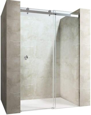 China Modern Frameless Safety Glass 8mm Tempered Chorme Color Sliding Shower Doors for sale