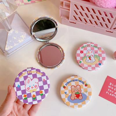 China Beaufy Personalized Small Travel Makeup Magnifying Mirror, Mini Pocket Purse Portable Folding Double Handheld Beauty Cosmetic Mirrors for sale