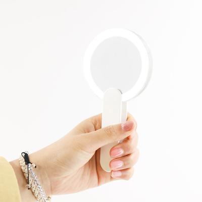 China Custom LED Lights Makeup Mirror Vanity Mirror With Holder Touch Rheostat Switch Battery Operated Cosmetic Mirror for sale