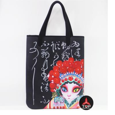 China Other Custom China Beijing Opera Style Sublimation Neoprene Beach Bags Handbag For School for sale