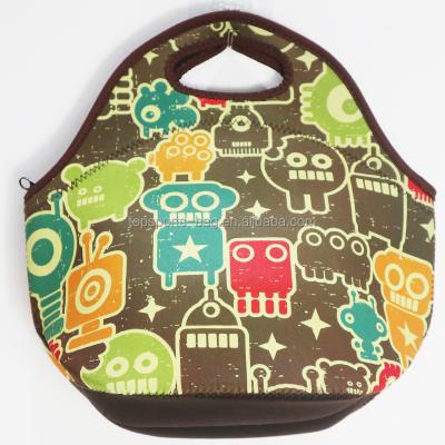 China Fancy Pattern Waterproof Kids Zipper Neoprene Lunch Bag for sale