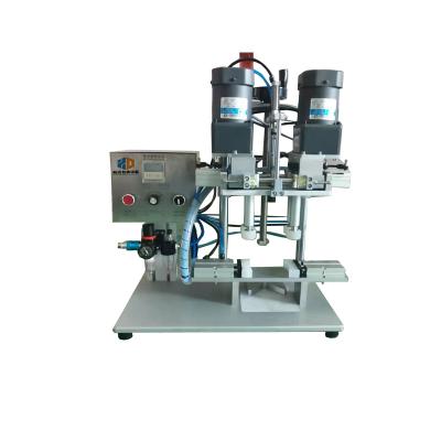 China Semi-automatic Small Food Pot Covering Bottle Plastic Chili Sauce Ropp Screwing Machine for sale