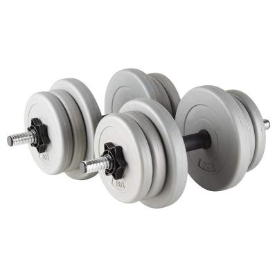 China Cost Effective Gray Vinyl Dumbbell Adjustable Weights Rubber Covered Dumbbell Set For Gym Fitness for sale