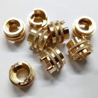 China cnc mincon parts aluminum threaded brass heat set inserts brass pipe fittings knurled nuts for sale