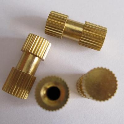 China Aluminum CNC Machining OEM Micro Brass Custom Precision Nut Insert Parts Brass Nickel Plated Kurling Inserts for sale