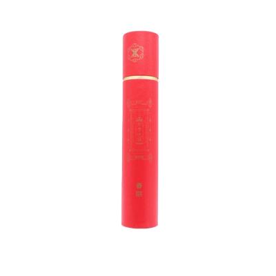 China Customized Recyclable Red Spring Packaging Paper Cylinder Box Elegant Cardboard Container Round Tube For New Year Gift for sale