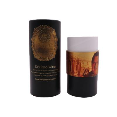 China Recyclable Custom Eco Friendly Wine Box Cylinder Packaging Oval Cardboard Container Lift Up Kraft Paper Tube With Lid Maker for sale