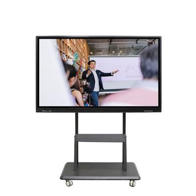 China Newest 86 Inch 2022 Aluminum Case+Tempered Glass Panel Interactive Flat Screen With OPS Touch Screen For Conference for sale