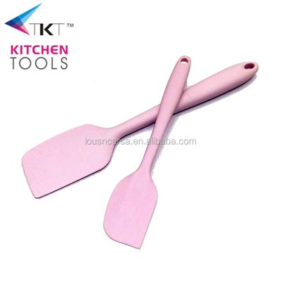 China Sustainable Hot Sale Baking And Pastry 2 Pcs Non-Stick Silicone Spatula Set With Plastic Handle for sale