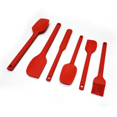 China Viable Silicone Baking Set Spatula Set 6 Pcs Silicone Spatula Heat Resistant Baking Set Kitchen Utensils for sale