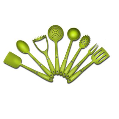 China Sustainable Amazon 8 Piece New Green Nylon Kitchen Care Heat Resistant Kitchenware for sale