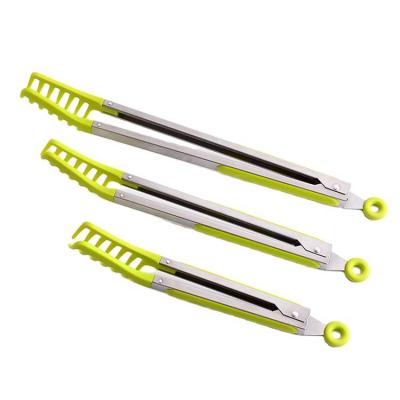 China Kitchen Viable Silicone BBQ Tongs Stainless Steel With Nylon Food Tong For Cooking Kitchen for sale