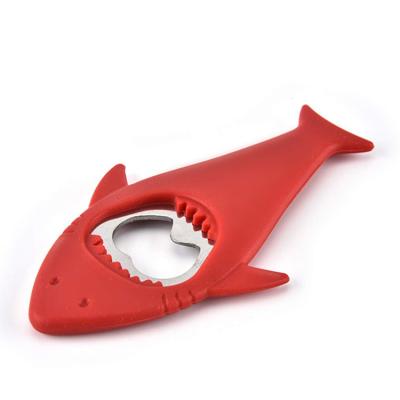 China Viable Shark Shaped Cute Silicone With Stainless Steel Bottle Opener for sale