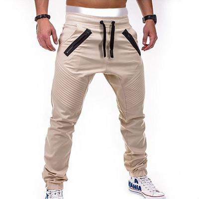 China Breathable Mens Sports Casual Pants Double Zipper Striped Cargo Pants for sale