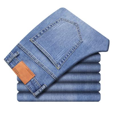 China 2021 Men's Business Light Quality Slim Jeans Summer Loose Straight Trim Long Lasting Jeans For Men for sale