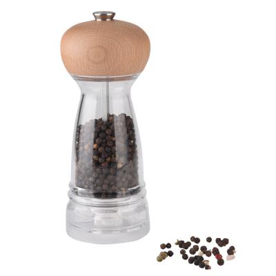 China Viable High Quality Wholesale 7inch Salt & Pepper Spice Spice Grinder Classic Wooden Gloss Grinder With Wooden Top for sale