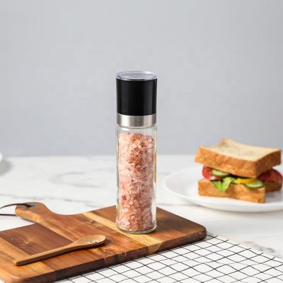 China Factory direct sale LFGB traditional hot sale 250ML glass jar viable certification large salt and pepper spice grinder for sale