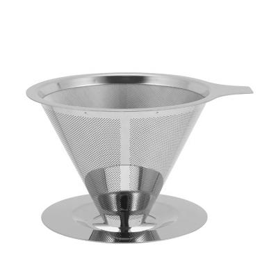 China Sustainable Stainless Steel Metal Wire Mesh Pour Over Reusable Coffee Filter for sale