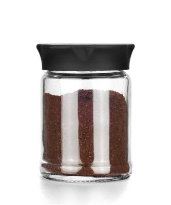 China Freshness Preservation Kitchen Gadgets Coffee Bean And Storage 70ml Glass Seasoning Food Containers With Plastic Lid for sale