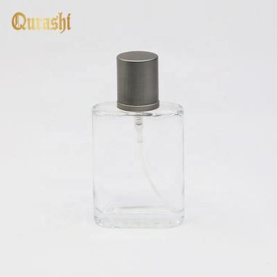 China Wholesale Popular Classic Pole Flattened Perfume Set Glass Clear Screw Shape 30ml Bottle With Aluminum Spray And Alunum Cap for sale