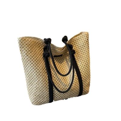 China Fashion 2023 Summer Straw Purse Big Handmade Beach Straw Bags Women Handbags Woven By Tote Bags Large Capacity Rattan for sale