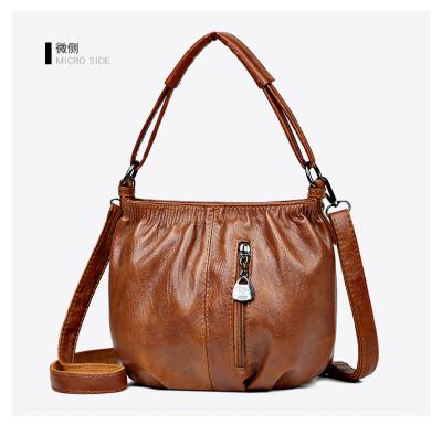 China High Quality PU Shoulder Zipper Fashion Women Handbags Mother's Day Soft Leather Gift Handbag for sale