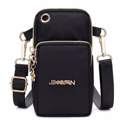 China 2023 new fashion popular design ladies mobile phone coin storage bag double layer large capacity nylon cross - body bags for women for sale