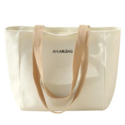 China Eco-Friendly Recycled Bulk Grocery Printed Nice Fashion Reusable Plain Polyester Cotton Canvas Tote Bag for sale